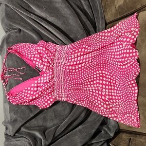 Cute pink with white polka dots spring/summer comfortable dress